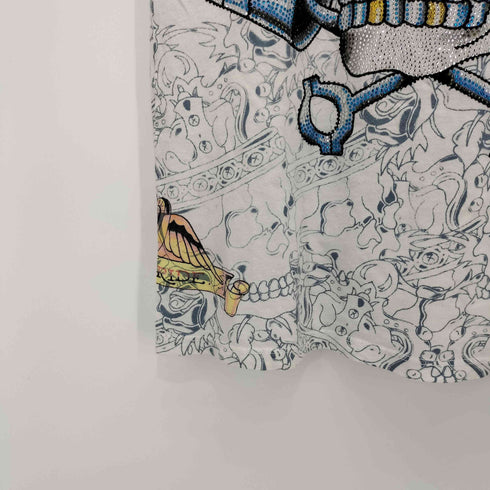 ED HARDY BY CHRISTIAN AUDIGIER 両面プリント スカル ラインストーン クルーネックTシャツ レディース import:S