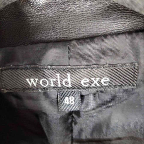 WORLD EXE フェイクレザーライダースジャケット メンズ JPN:48