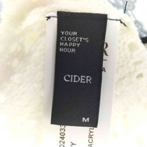 サイダー CIDER ニット・コントラスト・バインディング・ホローアウト・ノット・カーディガン レディース JPN:M