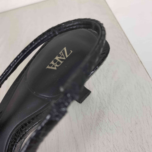 ザラ ZARA ビット パイソン型押し バックスリング パンプス レディース EUR:37