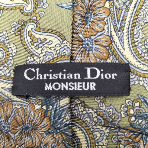 クリスチャンディオール Christian Dior フランス製 フラワー ペイズリー シルク ネクタイ メンズ