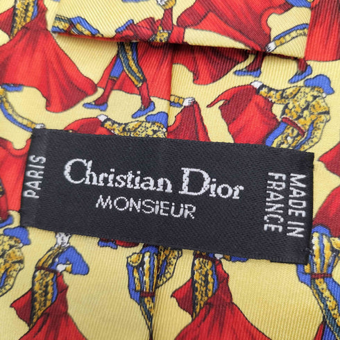 クリスチャンディオール Christian Dior Monsieur フランス製 オペラ 舞踏会 総柄 シルク ネクタイ メンズ