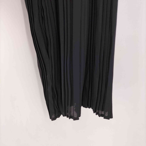 ザラ ZARA Black Plisse Wide Leg Trousers レディース import:M