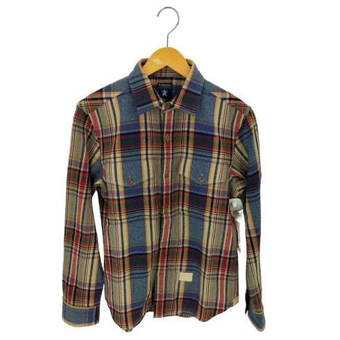 アールニューボールド R.NEWBOLD ウール混 ナイロン マルチチェック L/S シャツ フラップポケット メンズ JPN:M