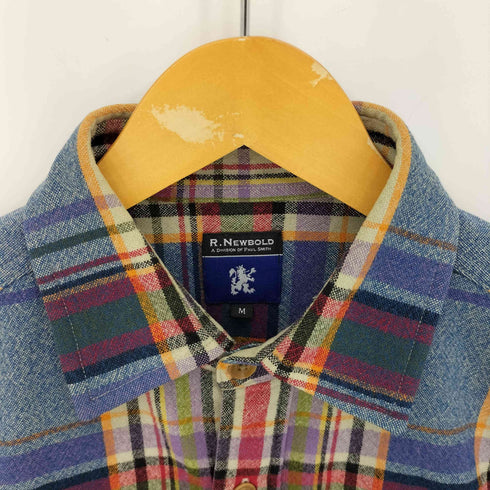 アールニューボールド R.NEWBOLD ウール混 ナイロン マルチチェック L/S シャツ フラップポケット メンズ JPN:M