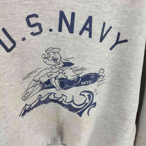 フロントキャラクターラバープリント ハイネック霜降りスウェット U.S.NAVY メンズ