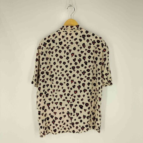 オールセインツ ALLSAINTS RELAXED FIT ヒョウ柄 レーヨン 開襟オープンカラーシャツ メンズ import:L