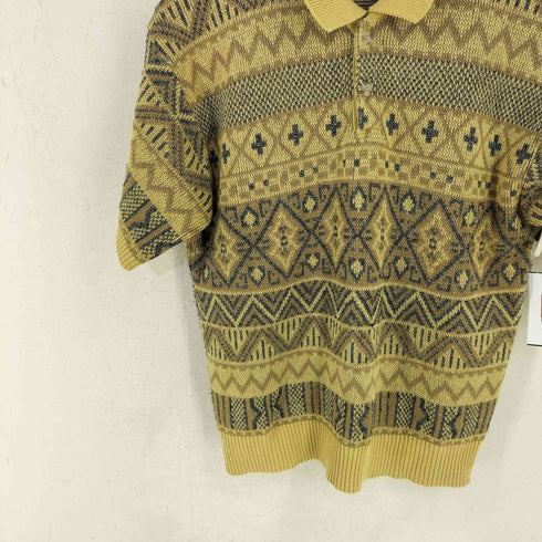 80s COTEDAZUR 3Dニット コットンリネンポロシャツ JAPANESE メンズ JPN:M