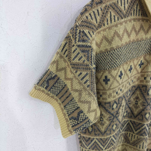 80s COTEDAZUR 3Dニット コットンリネンポロシャツ JAPANESE メンズ JPN:M