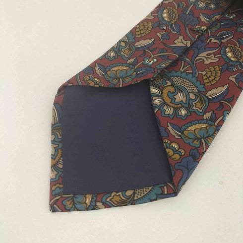 Autoiue 80-90s MADE IN ITALY ボタニカル柄シルクネクタイ メンズ