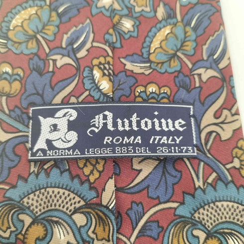 Autoiue 80-90s MADE IN ITALY ボタニカル柄シルクネクタイ メンズ