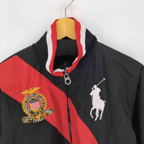 ポロバイラルフローレン Polo by RALPH LAUREN 90S バイカラーナイロンジャケット ビッグポニー 刺繍 メンズ JPN:XL