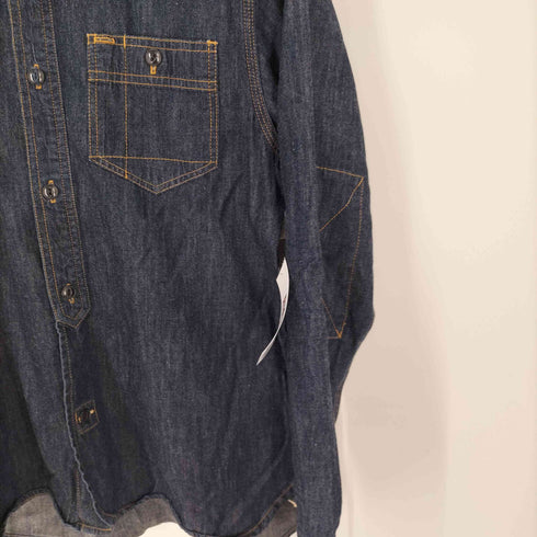 ヒューストン HOUSTON ノーカラーデニムシャツ メンズ JPN:XL