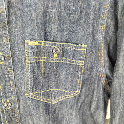ヒューストン HOUSTON ノーカラーデニムシャツ メンズ JPN:XL