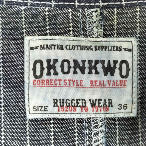 OKONKWO ストライプデニムベスト メンズ US:36