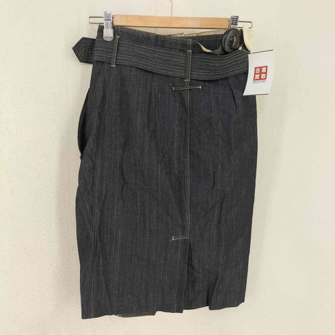ジャンポールゴルチエフェム Jean Paul GAULTIER FEMME MADE IN ITALY コットンリネン ウエストベルトラップスカート レディース EUR:38