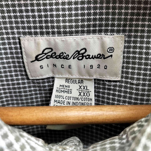 エディーバウアー Eddie Bauer 90s 白タグ グラフチェック ボタンダウンシャツ メンズ XXL