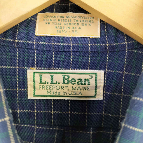 エルエルビーン L.L.Bean USA製 チェックBDシャツ フラップポケット メンズ 15 1/2 - 35