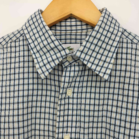 ラコステ LACOSTE シアサッカー ロゴ刺繍 チェック S/S シャツ メンズ 3