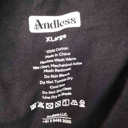 andless プリント クルーネック半袖Tシャツ メンズ JPN:XL