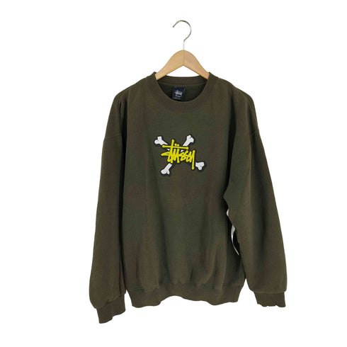 ステューシー Stussy 90s 紺タグ クロスボーンプリントスウェット メンズ import:XL