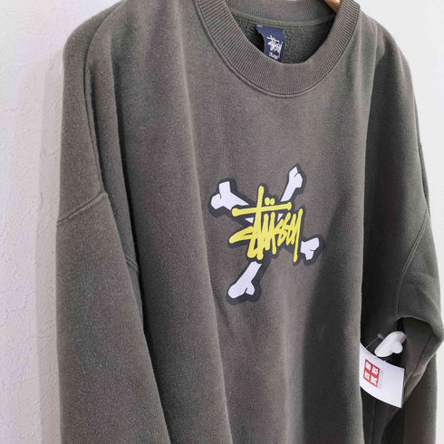 ステューシー Stussy 90s 紺タグ クロスボーンプリントスウェット メンズ import:XL
