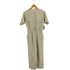 BLAIR BOUTIQUE MADE IN USA ノーカラー ストライプ S/Sシャツオールインワン レディース