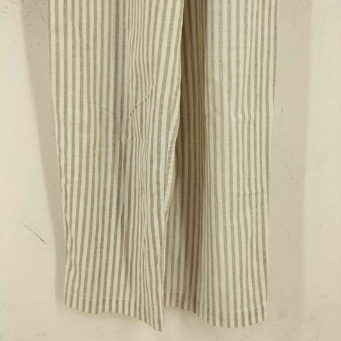BLAIR BOUTIQUE MADE IN USA ノーカラー ストライプ S/Sシャツオールインワン レディース