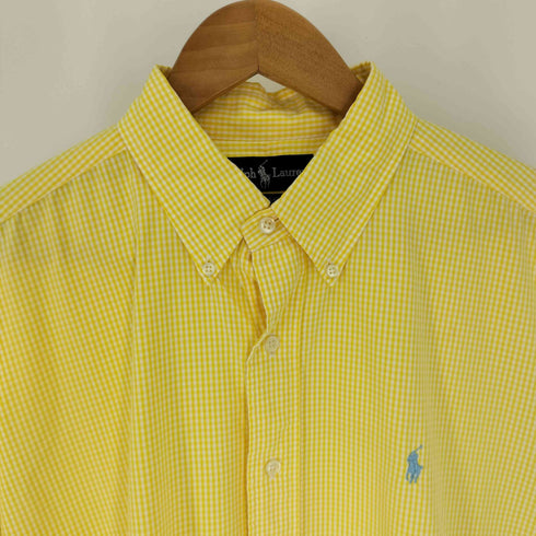ラルフローレン RALPH LAUREN BLAKE ポニー 刺繍 ギンガムチェック ボタンダウン S/S シャツ メンズ import:L