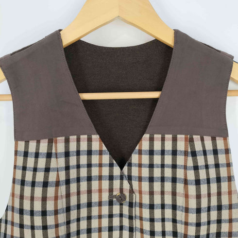 ダックスゴルフ DAKS GOLF ニット切替 チェック柄ベスト メンズ import:M