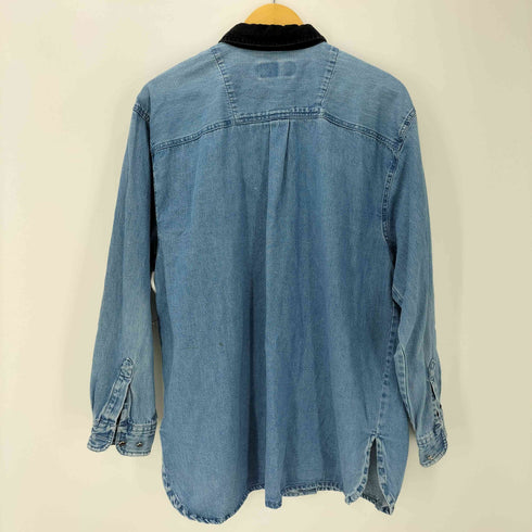 ビルブラス BILL BLASS L/S 襟ベロア切替デニムシャツ レディース JPN:L