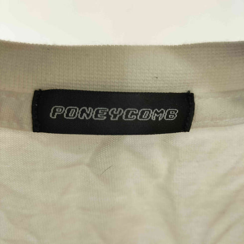 poneycomb 袖プリントデザイン L/S Tシャツ メンズ