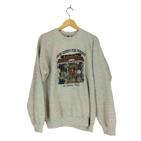 リー Lee USA製 90s 霜降り フロントプリントクルーネックスウェット メンズ JPN:XL