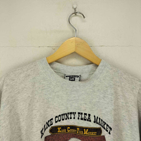 リー Lee USA製 90s 霜降り フロントプリントクルーネックスウェット メンズ JPN:XL