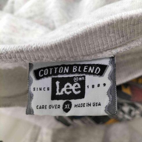 リー Lee USA製 90s 霜降り フロントプリントクルーネックスウェット メンズ JPN:XL
