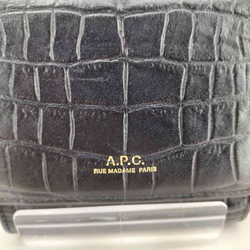アーペーセー A.P.C. クロコ型押し 二つ折り財布 レディース
