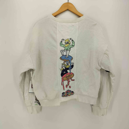 レフトアローン LEFT ALONE DOCKING SWEAT キャラクター 刺繍 ドッキング スウェット レディース FREE