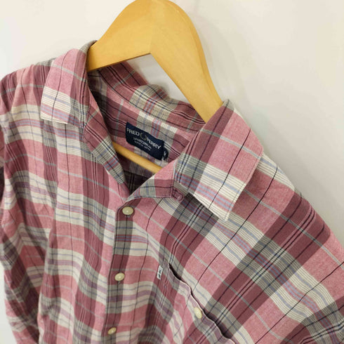 フレッドペリー FRED PERRY 日本製 コットン 開襟 チェック S/S シャツ メンズ import:M