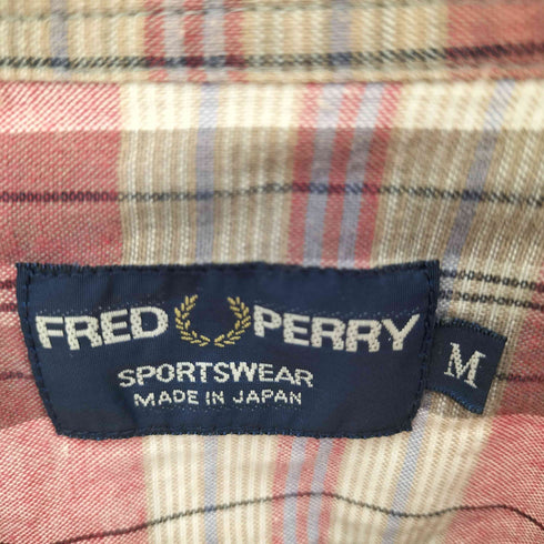 フレッドペリー FRED PERRY 日本製 コットン 開襟 チェック S/S シャツ メンズ import:M