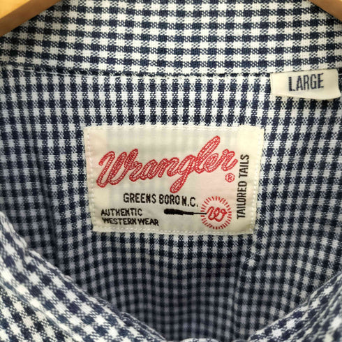 ラングラー Wrangler ギンガムチェック ウエスタンシャツ メンズ import:L