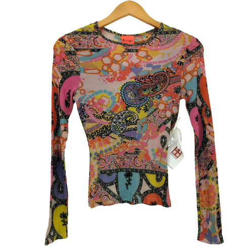 クリスチャンラクロワ Christian Lacroix BAZaR イタリア製 花総柄 パワーネット セカンドスキン レディース