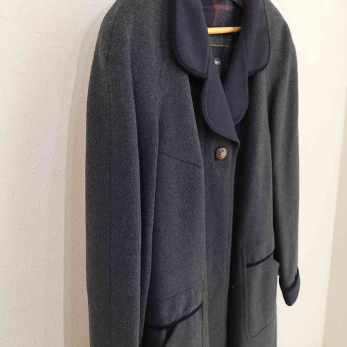 HENSEL&MORTENSEN MADE IN GERMANY 裏地チェックxペイズリー ウールアルパカロングコート レディース