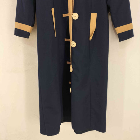 LE MANTEAU フェイクポケット ビッグボタンロングコート レディース