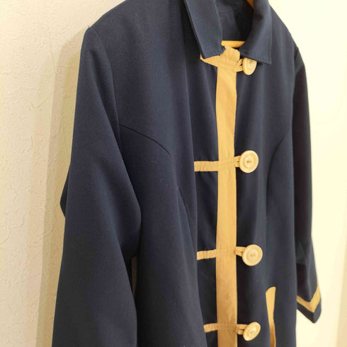 LE MANTEAU フェイクポケット ビッグボタンロングコート レディース