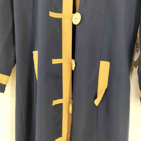 LE MANTEAU フェイクポケット ビッグボタンロングコート レディース
