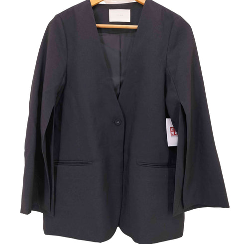 ローレン louren slit sleeve no collar jacket ノーカラースリーブスリットジャケット レディース FREE