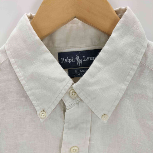 ラルフローレン RALPH LAUREN BLAIRE リネン100 半袖ボタンダウンシャツ メンズ JPN:L