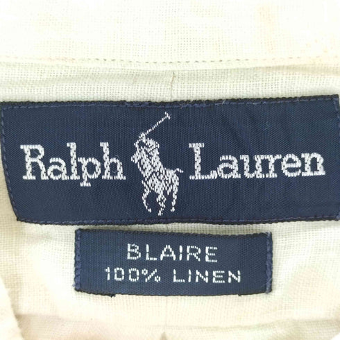 ラルフローレン RALPH LAUREN BLAIRE リネン100 半袖ボタンダウンシャツ メンズ JPN:L
