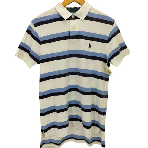 ポロバイラルフローレン Polo by RALPH LAUREN ロゴ刺繍 ボーダーポロシャツ メンズ M
