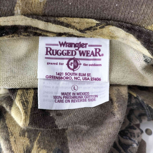 ラングラー Wrangler RUGGED WEAR WETLANDS CAMO カモ柄プリントポケット半袖Tシャツ メンズ JPN:L